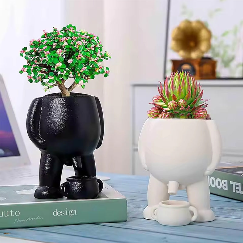 Funny Peeing Vase Planter: A Whimsical Decor Piece for Your Home or Garden. Ideal for Succulents and Makes a Great Novelty Gift! - Korvel