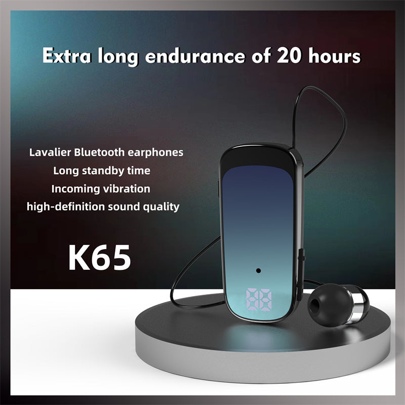 K65 Bluetooth In-Ear Earphones with Telescopic Cable