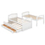 Twin over Twin Wood Bunk Bed with Trundle and Drawers White - Korvel