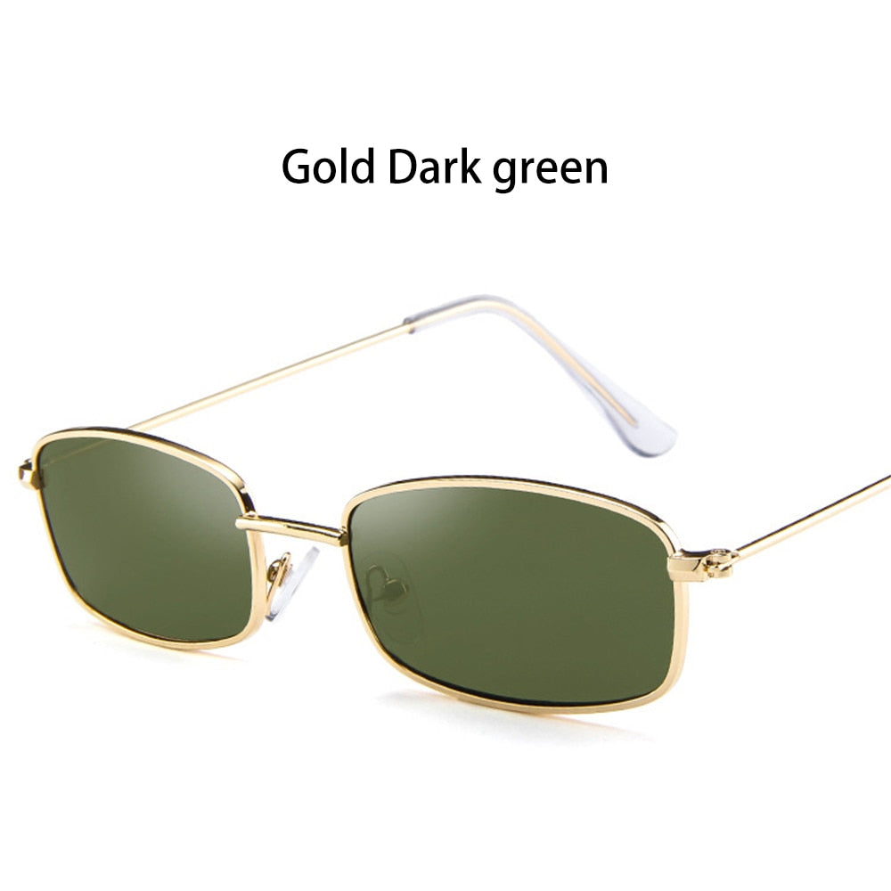 Candy Colors Metal Frame Rectangle Sunglasses Small Retro Shades UV400 Sun Glasses for Men Women Driving Eyewear Summer Goggles - Korvel