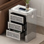 U-Can 15.7" Silver Rectangular Mirror Coffee Table with Charging Function