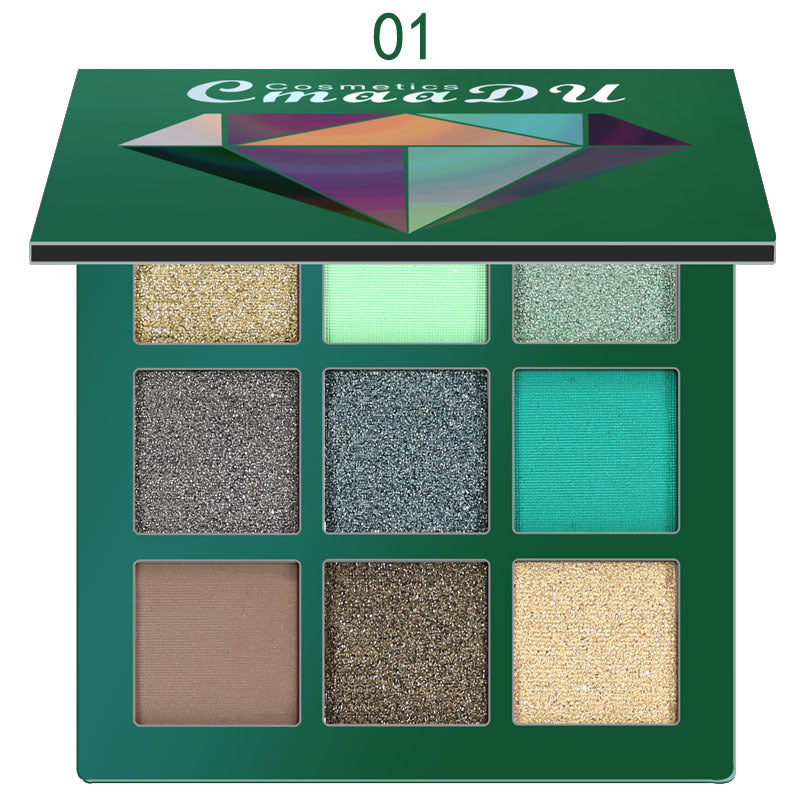 Palette d'ombres à paupières CmaaDu 9 couleurs Diamond Shine