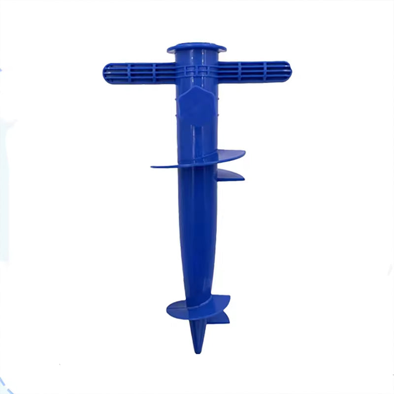 Plastic Adjustable Umbrella Base, Sun, Beach, Terrace, Sand, Ground Fixing Tools (Anchor Bracket, Spiral Tool, Tip Part), 1 Pc - Korvel