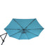 10 FT Solar LED Patio Outdoor Umbrella Hanging Cantilever Umbrella Offset Umbrella Easy Open Adustment with 32 LED Lights - Korvel