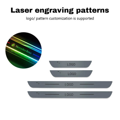 Acrylic Universal Car LED Welcome Pedal Light - 4PCS Set