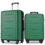Expanable Spinner Wheel 2 Piece Luggage Set ABS Lightweight Suitcase with TSA Lock 20inch+24inch Green + Plastic - Korvel