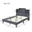 Queen Size Storage Platform Bed Frame with USB Charging - Gray