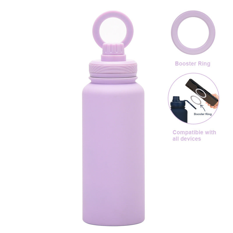 Support de téléphone magnétique et bouteille d'eau en acier inoxydable isolée