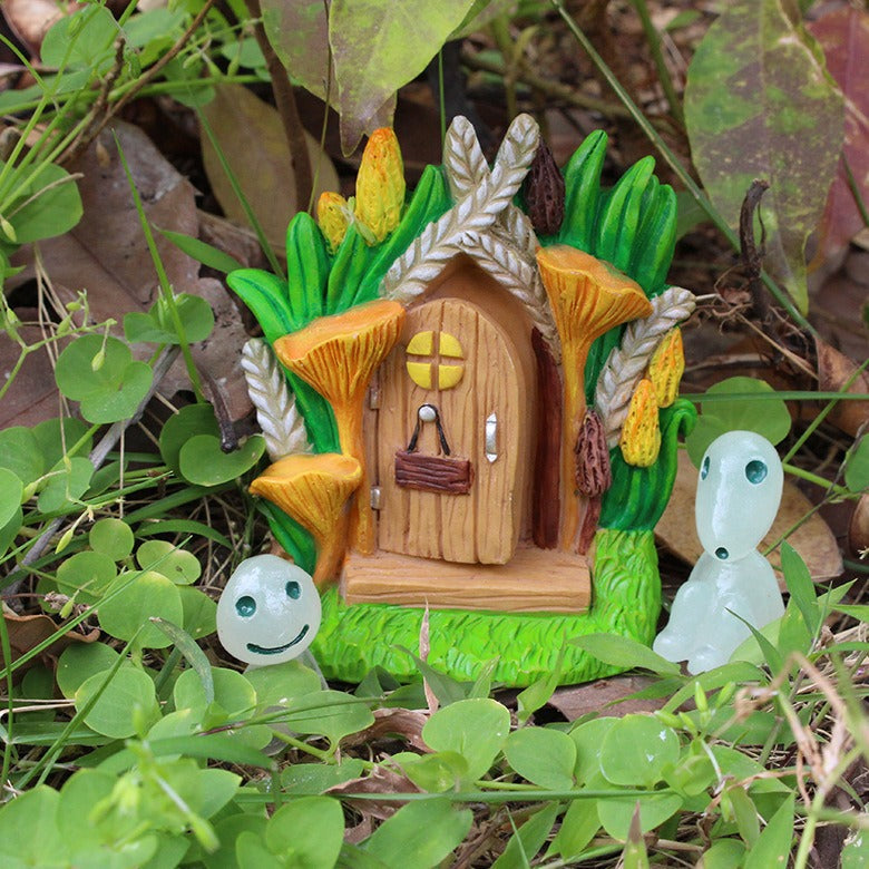 Juego de Puerta y Ventana de Cuento de Hadas de Resina Creativa para Jardines
