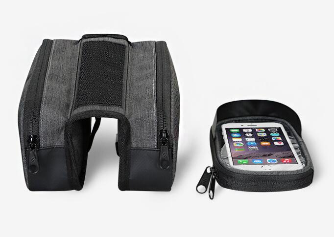 Sahoo 122007 Touch Screen Bike 6.5in Cell Mobile Phone Bag Front Frame Top Tube Cycling Pouch - Korvel