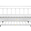 Light Grey Metal Double Bed with Trundle