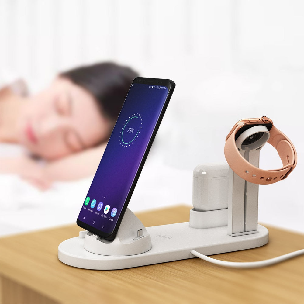 Dock de Carga Inalámbrico 4 en 1 para Dispositivos Apple