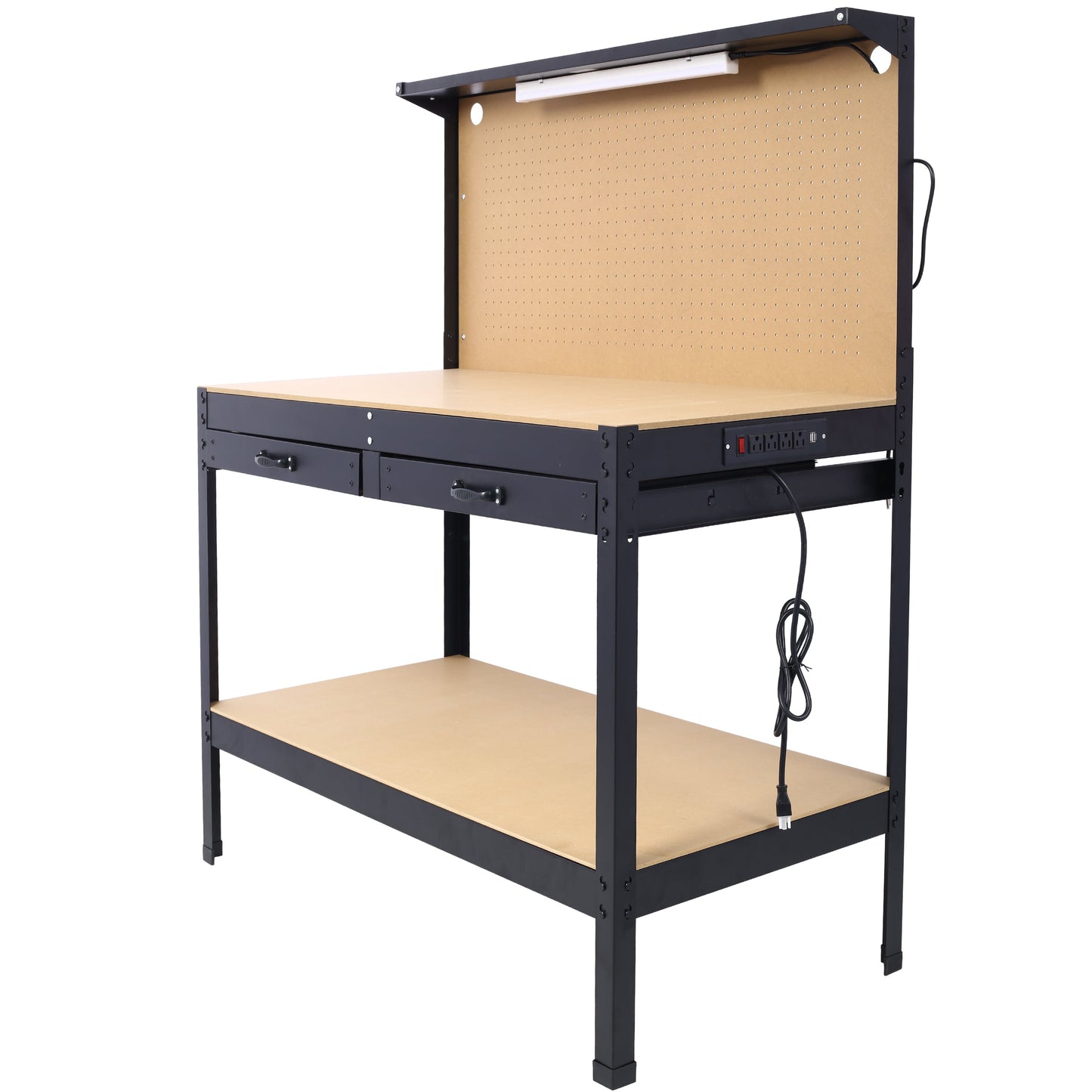Premium Steel Workbench with Drawer and Peg Board