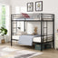 Premium Bunk Bed with Dual Ladders and Guardrail - Black