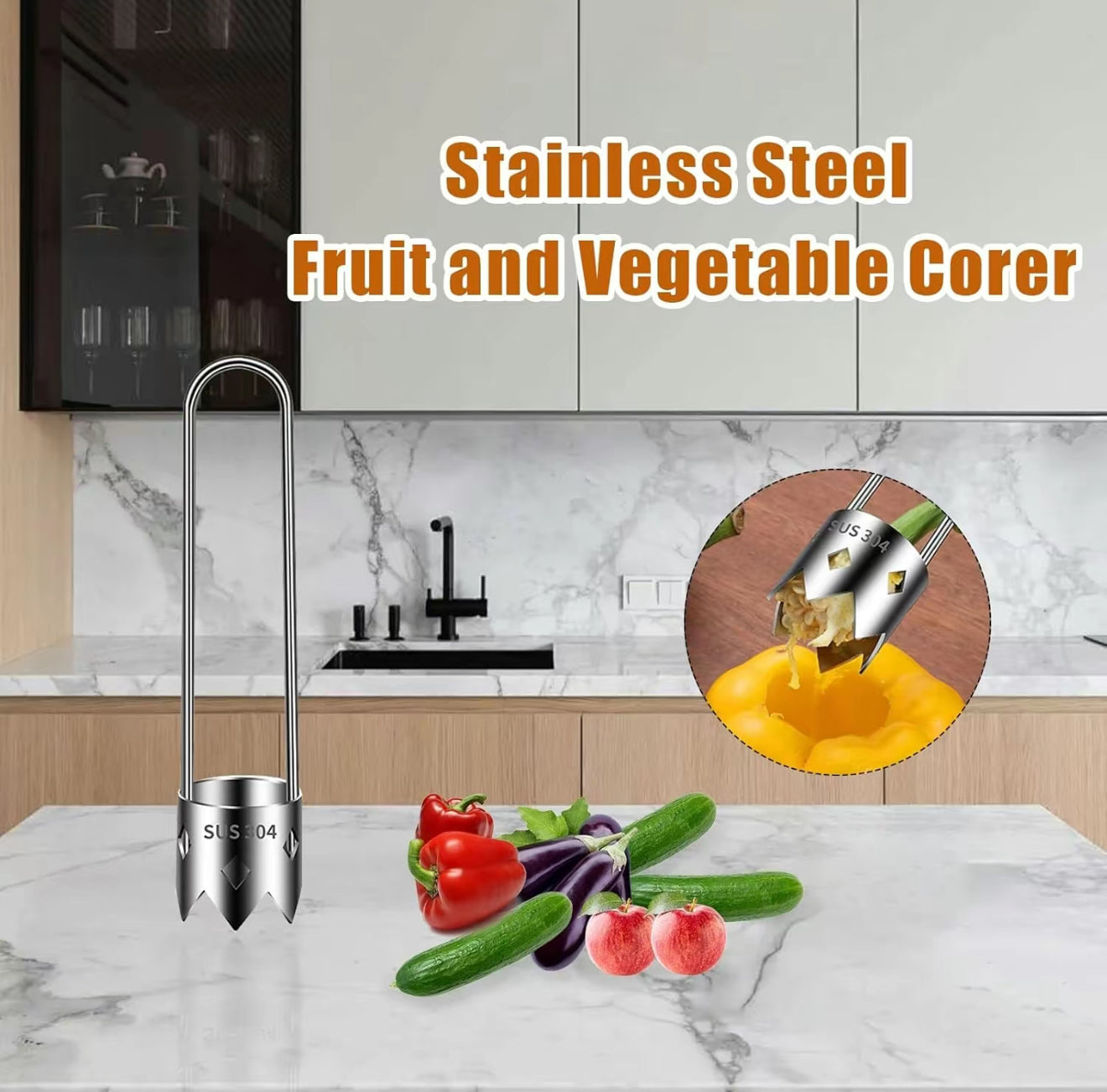 Seed Out Tool - 2-Piece Stainless Steel Corer Set
