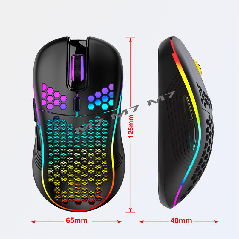2.4G Wireless Cave Mouse - Lightweight Gaming Mouse with Luminous Lights