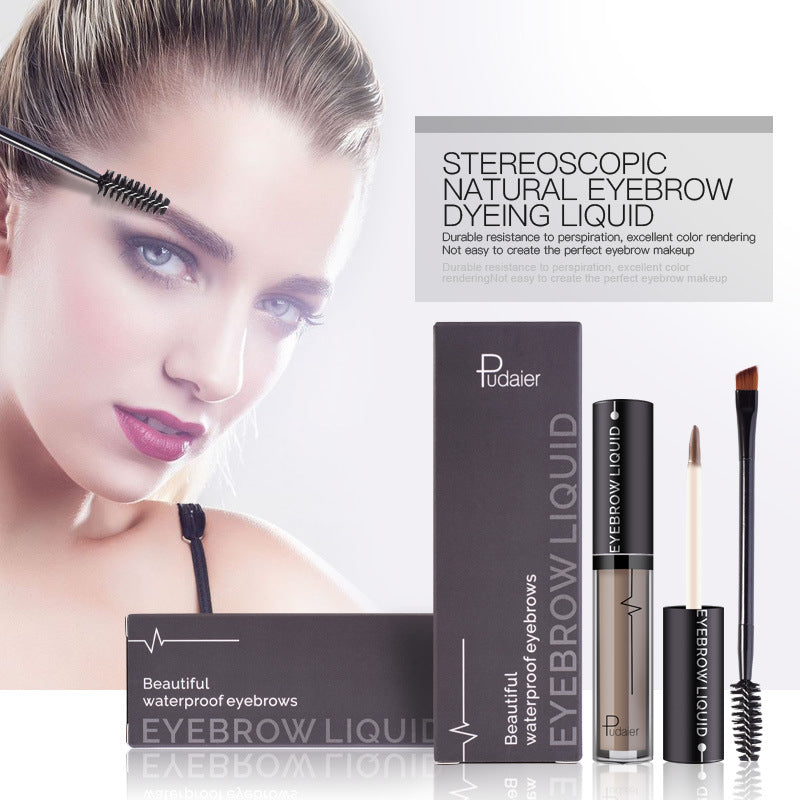Pudaier 24Hour Waterproof Non-Fading Eyebrow Liquid Semi-Permanent Magic Eyebrow Cream - Korvel