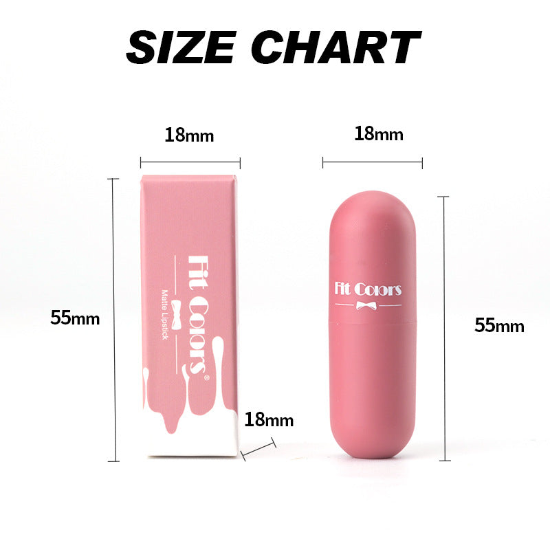 Fit Colors Mini Capsule Matte Lipstick Matte Velvet Does Not Fade Portable Mini Lipstick - Korvel