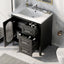 30" Bathroom Vanity with Sink, Bathroom Vanity Cabinet with Two Drawers and Door, Adjustable Shelf, Solid Wood and MDF, Black - Korvel