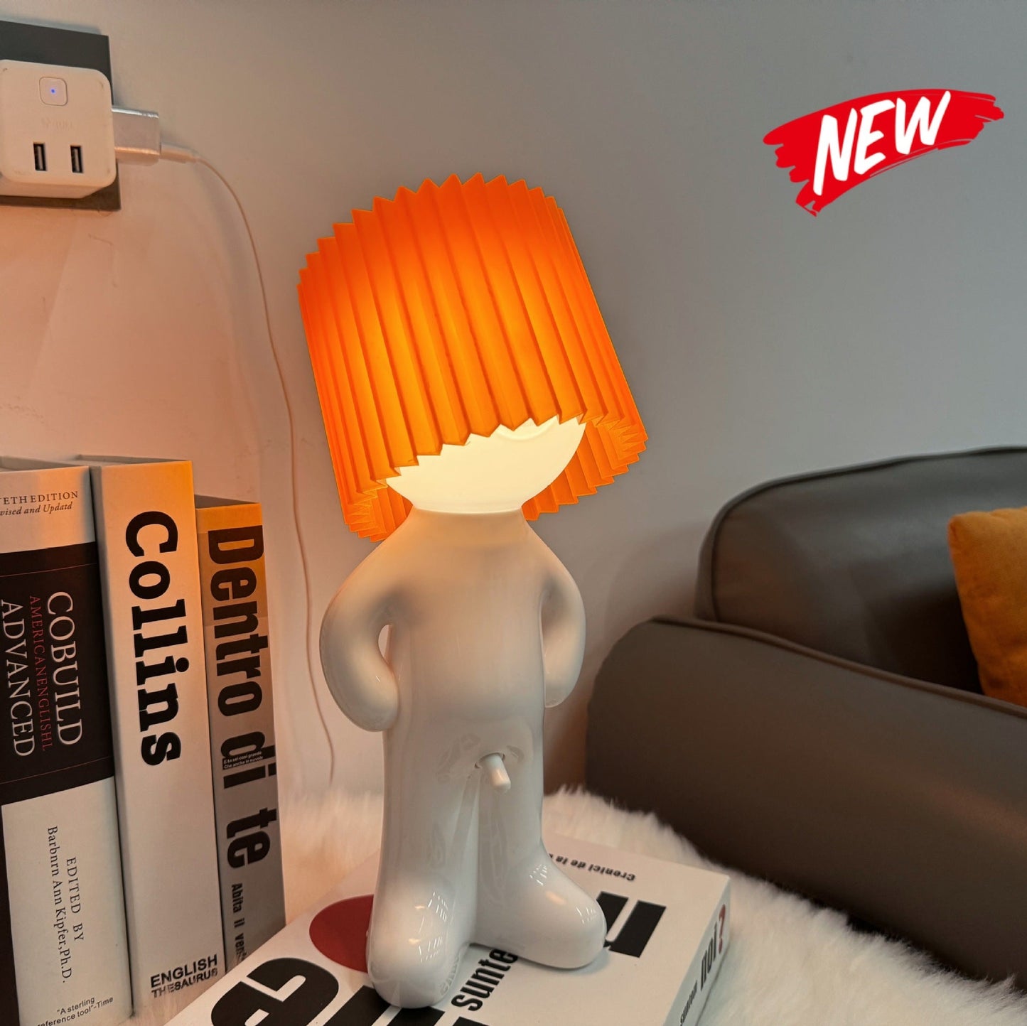 USB plug-in creative MR P shy desk lamp a little shy boy naughty night light without plug - Korvel