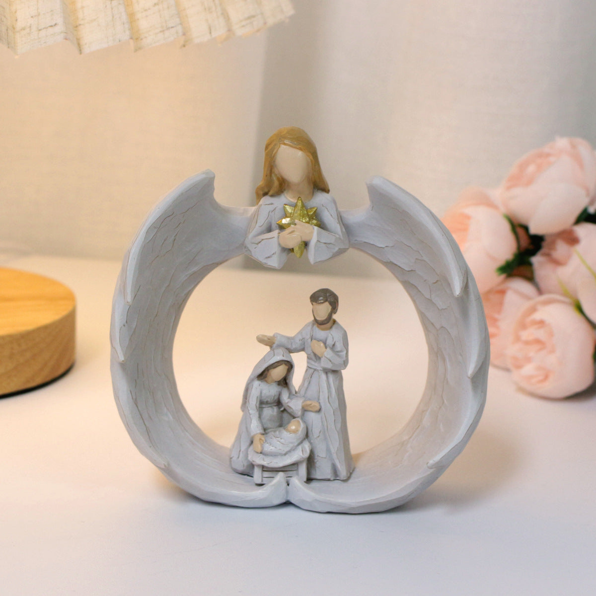 Nordic Creative Angel Family Sculpture Decoration Home Living Room Bookcase Decoration Crafts Resin Statue Ornament - Korvel
