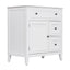 30" Bathroom Vanity with Sink Top, Bathroom Vanity Cabinet with Door and Two Drawers, Solid Wood Frame, One Package, White - Korvel