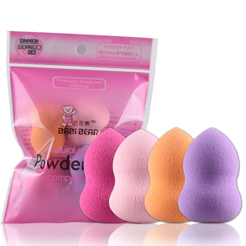 4Pcs/set Mini Beauty Soft Makeup Sponge Puff Face Nose Facial Foundation Base Liquid Powder Blending Drop Shape Cosmetic Tool - Korvel