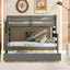 Wood Twin over Full Bunk Bed with Trundle - Gray