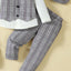 Conjunto de 4 Piezas: Sombrero, Camisa de Manga Larga, Chaleco a Cuadros y Pantalones