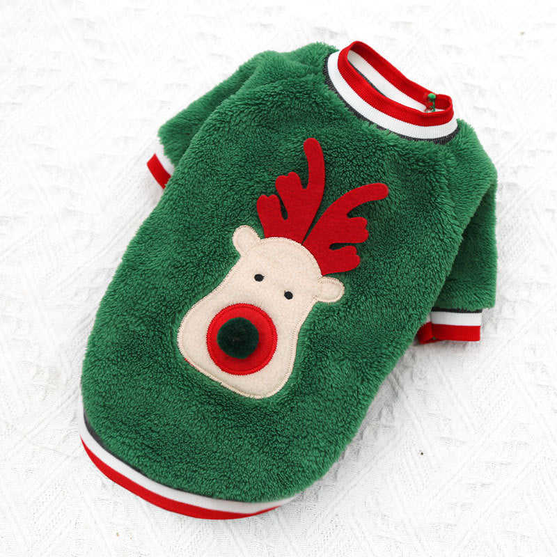 Pet Christmas Clothes Coral Down Dog Sweater Dog Goes Out Christmas Clothes Cats - Korvel
