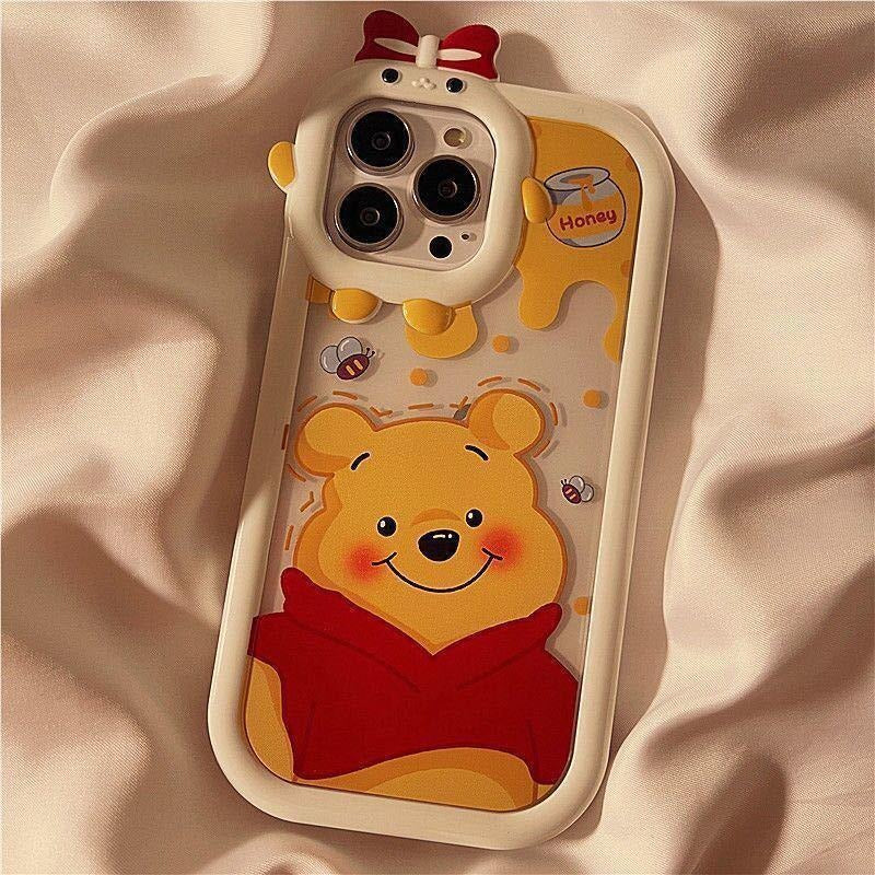 Coque de téléphone Cartoon Strawberry Bear pour iPhone 13/12/11/XS/7 Plus