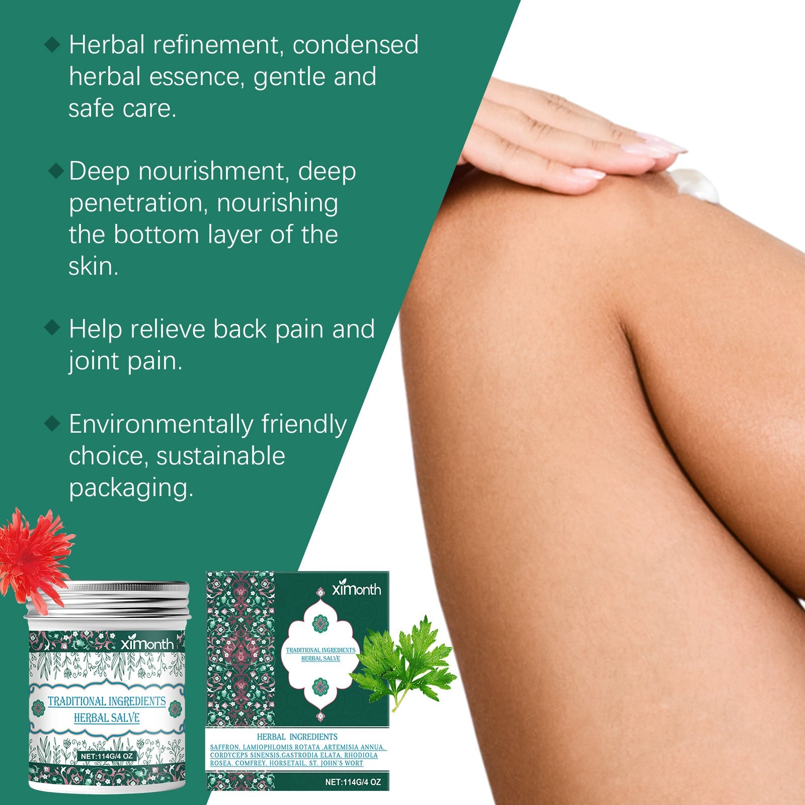 Joint Plant Cream Rub Rub Knee Soothing Body Skin Herbal Cream - Korvel