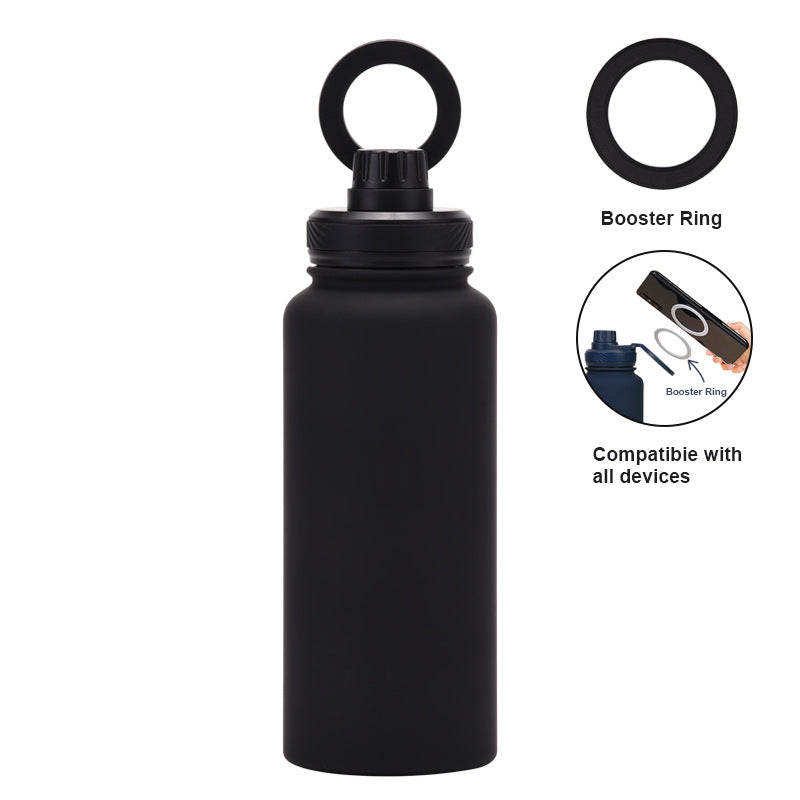 Support de téléphone magnétique et bouteille d'eau en acier inoxydable isolée