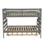Wood Twin over Full Bunk Bed with Trundle - Gray