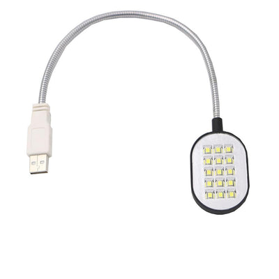 Ultra Bright 15 LED Flexible 35.2cm Mini Computer USB Work Light Lamp Flashlight For PC Laptop Convenient for Reading - Korvel