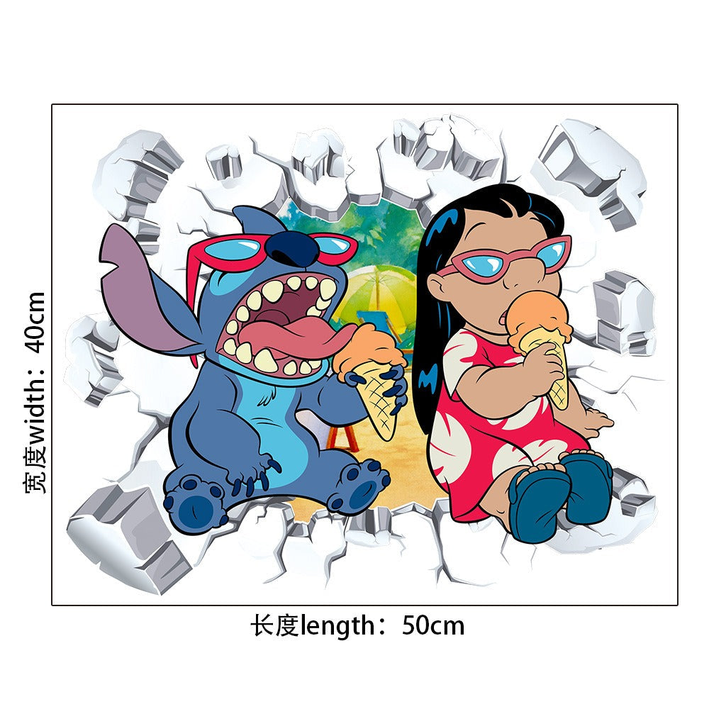 StarCraft Baby Stitch Wall Sticker Self Adhesive Picture Back Adhesive Cartoon Sticker Bedroom Dormitory Bedhead Wall Wallpaper - Korvel