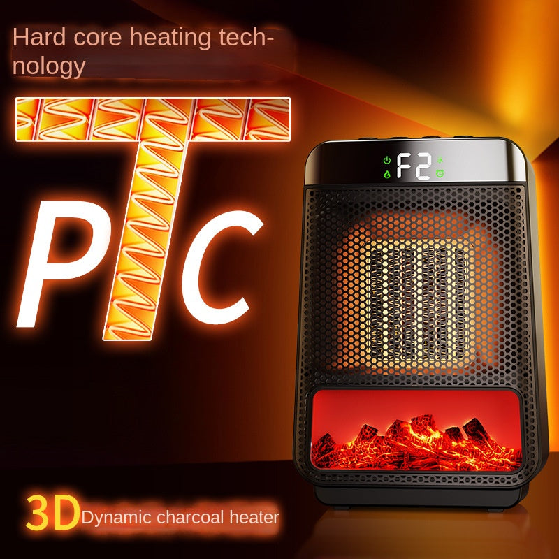 3D dynamic flame heater, household heater, silent and energy-saving PTC speed electric heater - Korvel