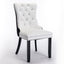 Tufted Solid Wood Dining Chairs - 2-Piece Set in White and Black