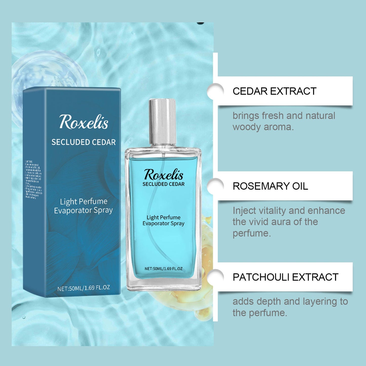 Cedar Blue Eau De Toilette, Natural, Fresh And Long-Lasting Fragrance Pheromone Fragrance Business Gentleman Charm Atmosphere Perfume - Korvel
