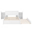 Queen Size Storage Platform Bed with Pull Out Shelves and Twin XL Size Trundle  White - Korvel