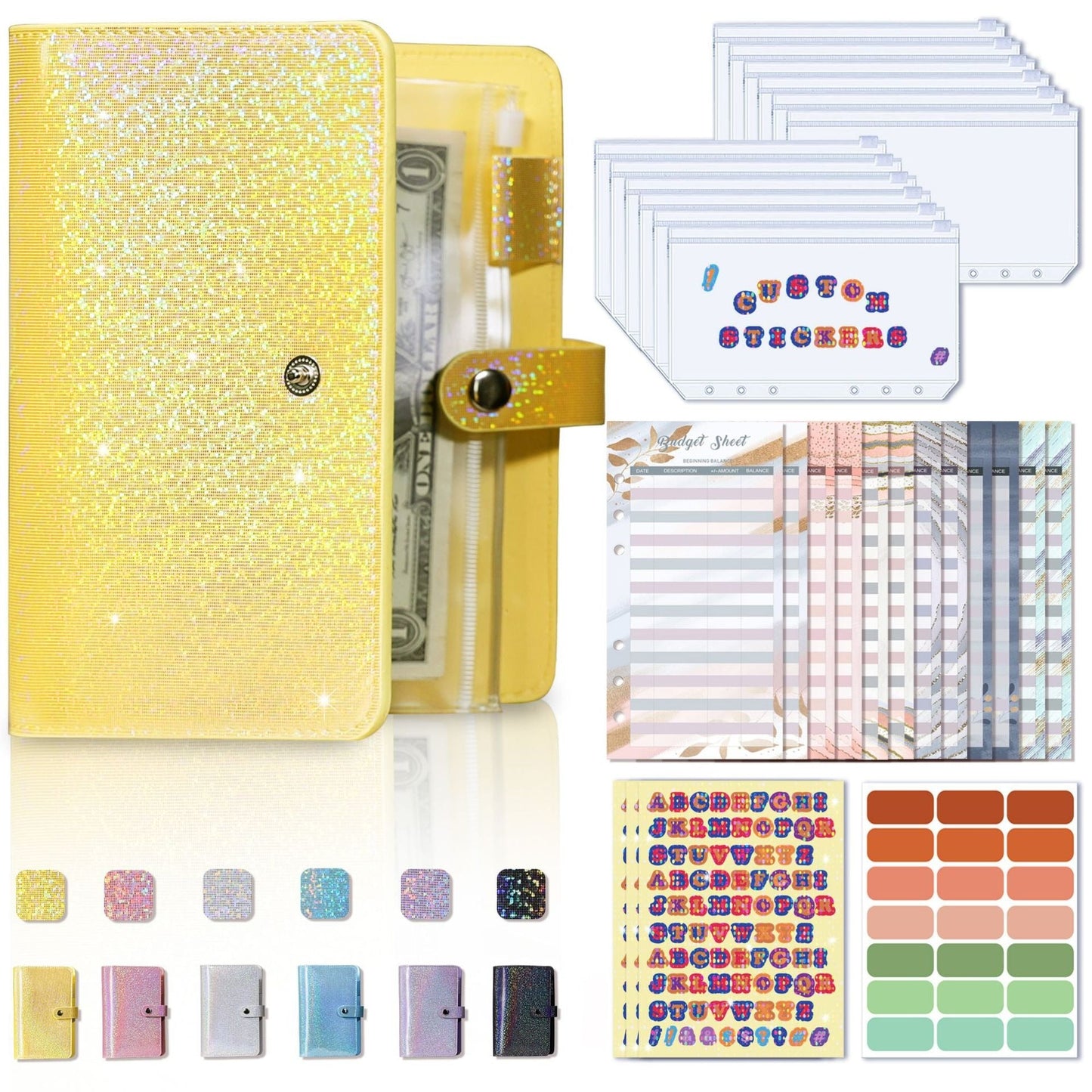 Full of Stars A6 Loose-Leaf Bookkeeping Notebook Creative Cash Budget Financial Planning Manual Account Book - Korvel