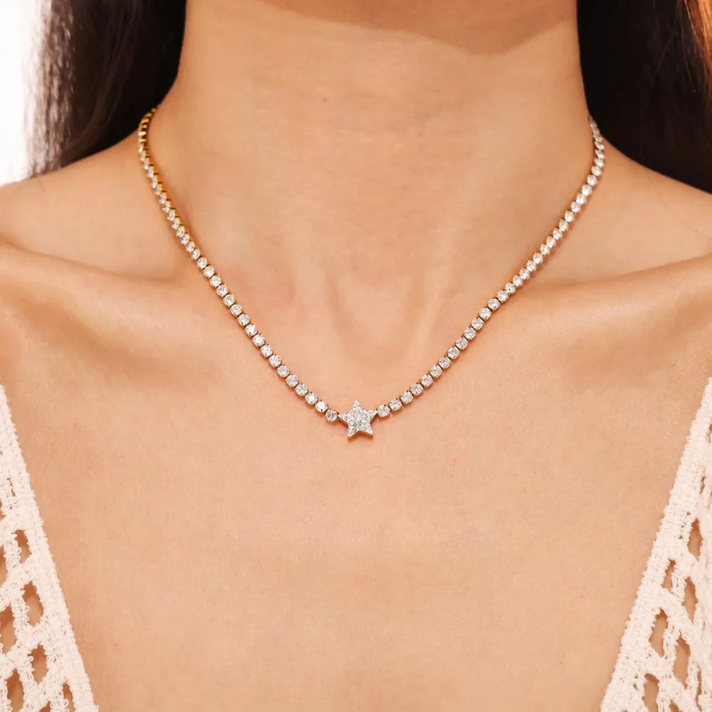 Collier Pendentif Élégant Incrusté de Zircon pour Femmes