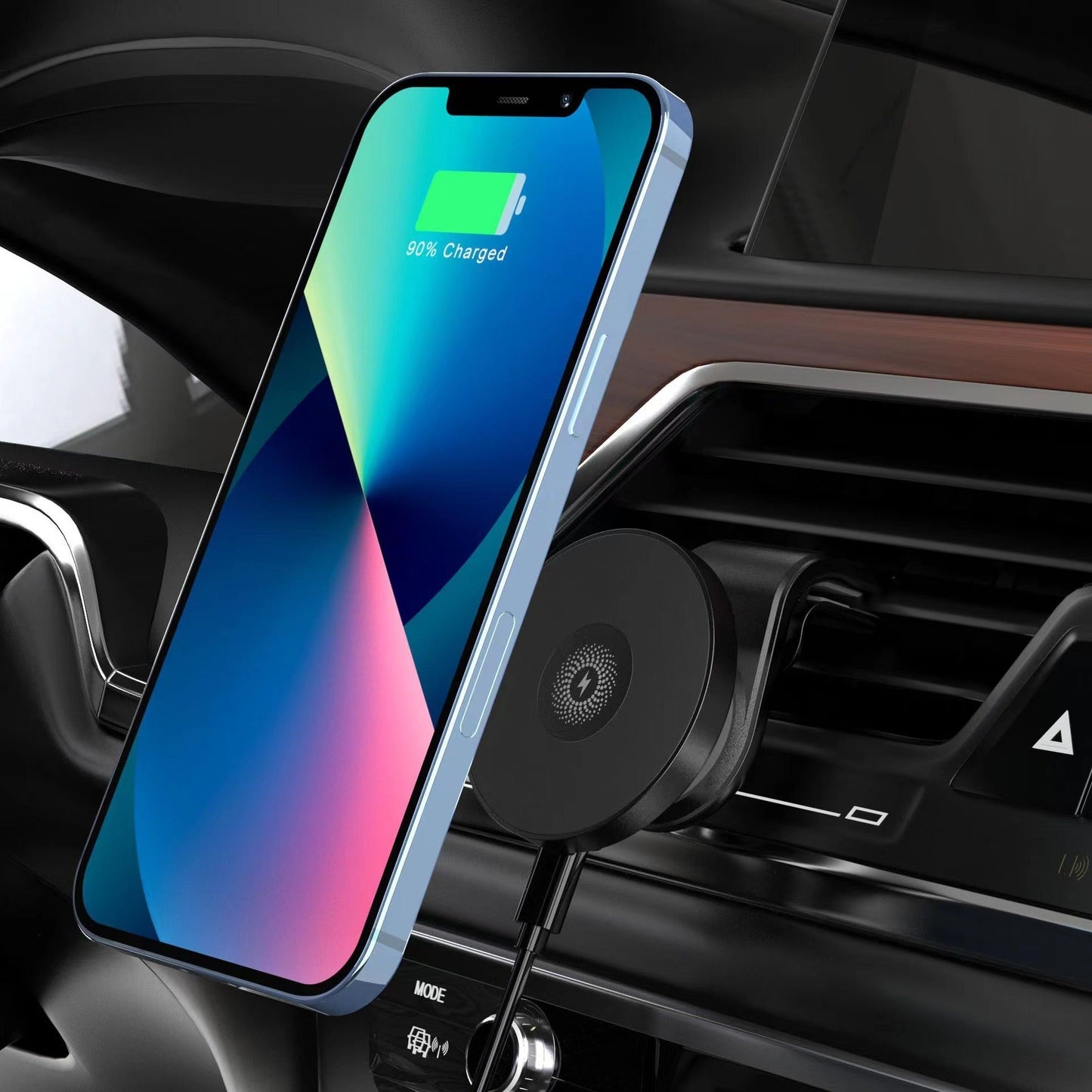 Custom Smart Car Wireless Charger Phone Holder Magnetic Wireless Car Charger Mount 15W Fast Charging - Korvel