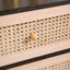 31.5 "3-Drawers Rattan Storage Cabinet Rattan Drawer,for Bedroom,Living Room,Natural drawer and black panel - Korvel