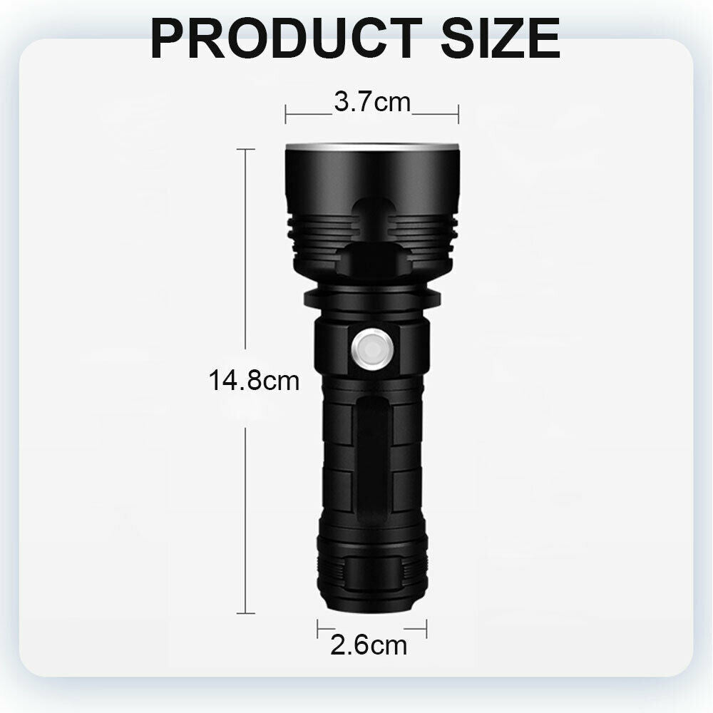 New P50 Strong Light Fixed Focus Flashlight Power Display USB Charging Outdoor Lighting Strong Light Flashlight - Korvel
