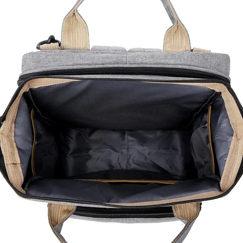 New Outdoor Folding Bag with Baby Can Sleep Mommy Bag Multi-functional Bottle Backpack Diaper Backpack - Korvel