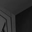 4 Door Wooden Twill Sideboard - Vintage Black & Dark Walnut
