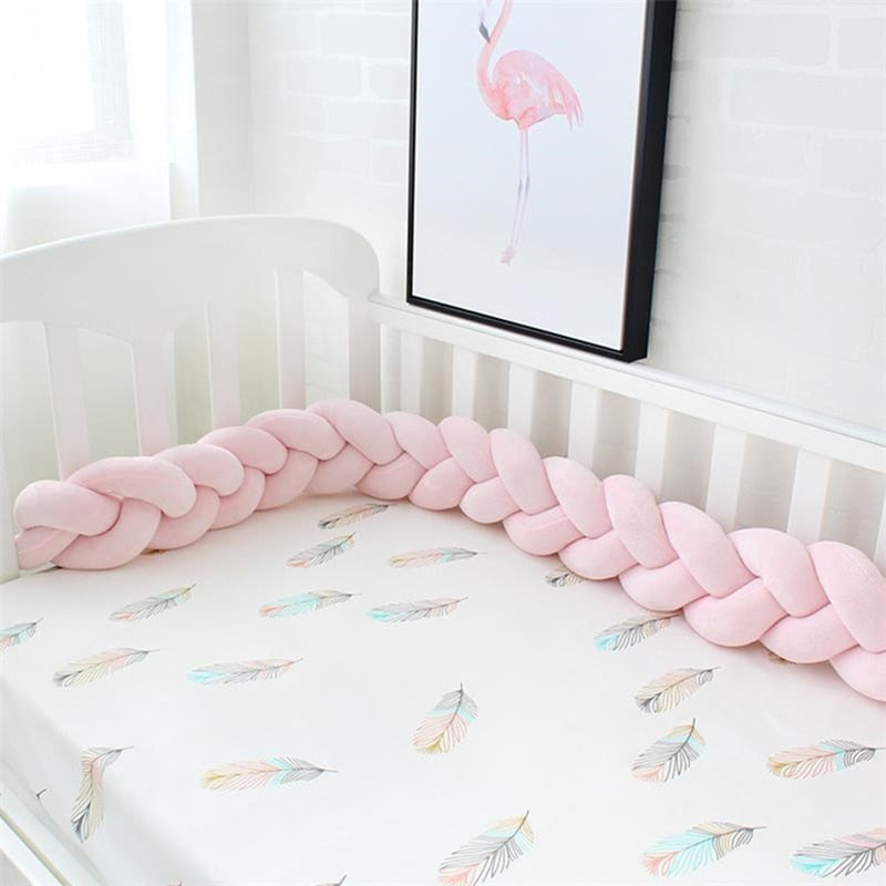 1Pcs 1M/2M/3M Baby Handmade Nodic Knot Newborn Bed Bumper Long Knotted Braid Pillow Baby Bed Bumper Knot Crib Infant Room Decor - Korvel
