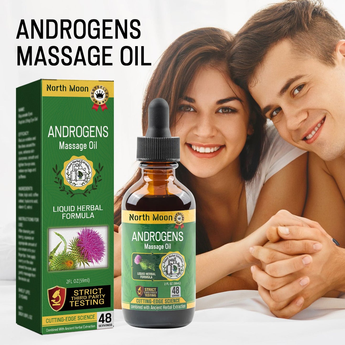 Androgens Massage Oil, Men's Body Care Strong Vitality Nourishing Care Essential Oil - Korvel