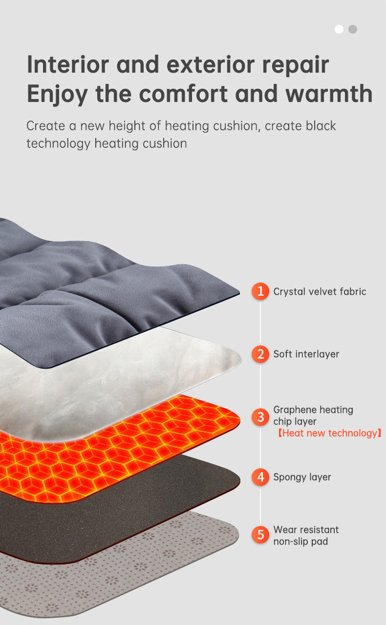 45X45cm USB Heating 3-speed Thermostat Cushion Office Sedentary Car Home Dual-use Winter Warm Physiotherapy Electric Heating Pad - Korvel